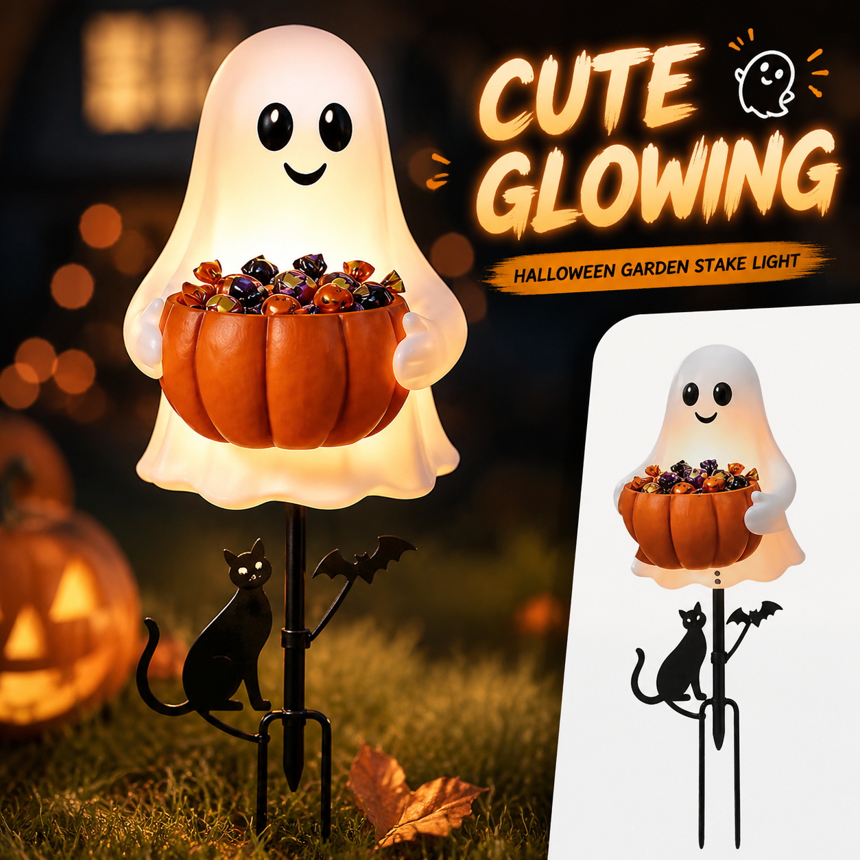 Halloween Ghost Candy Holder D - Halloween Pumpkin Decor Led review and price