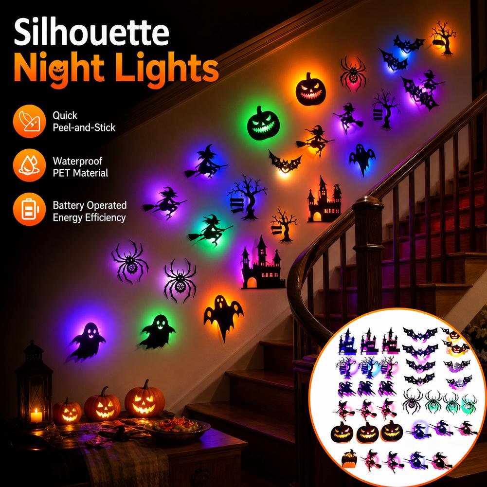 30PCS LED Halloween Wall Stick - Halloween Pumpkin Decor Led review and price