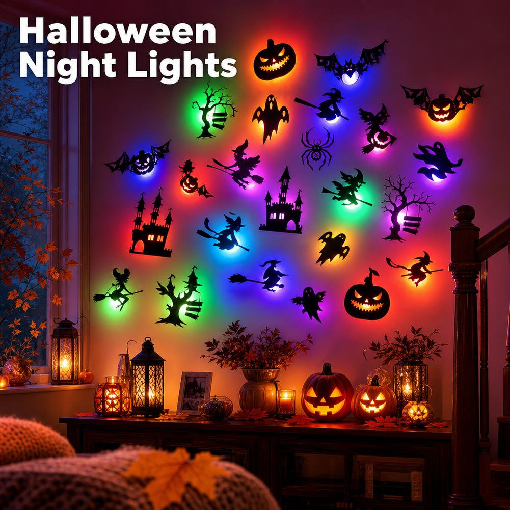 30PCS LED Halloween Wall Stick - Halloween Pumpkin Decor Led review and price