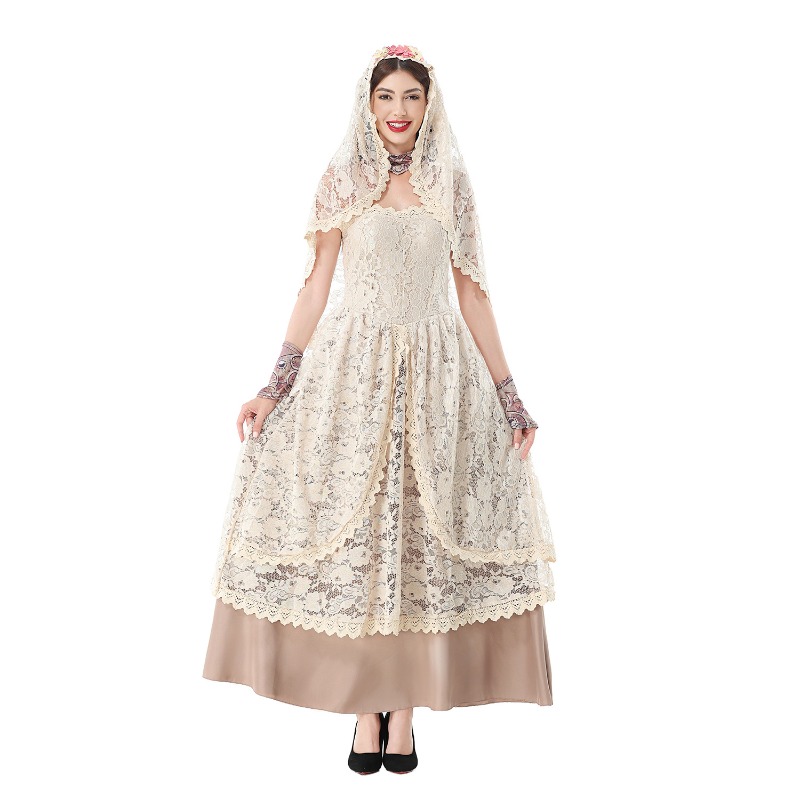 Women Vintage Lace Maxi Dress  - Halloween Costume Adult review and price