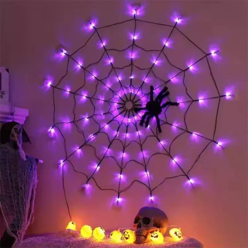 1-4PCS Halloween Spider Web LE - Halloween Led String Lights Orange review and price