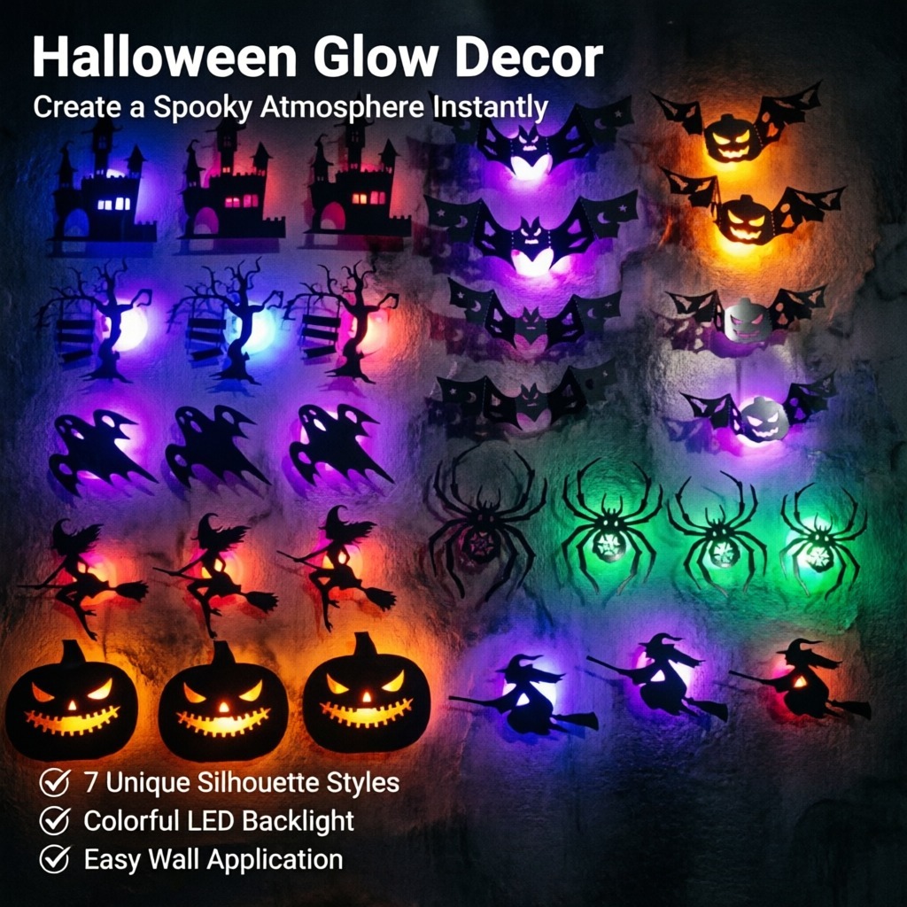 8pcs/set LED Halloween Wall St - Halloween Pumpkin Decor Led review and price
