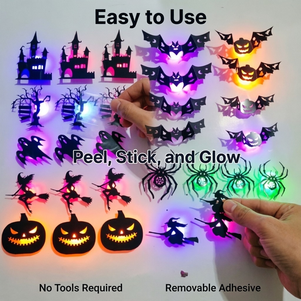 8pcs/set LED Halloween Wall St - Halloween Pumpkin Decor Led review and price