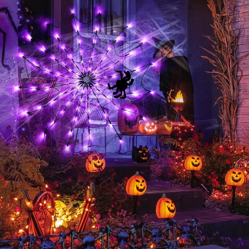 Halloween Spider Web LED Strin - Halloween Led String Lights Orange review and price