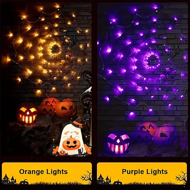 Halloween Spider Web LED Strin - Halloween Led String Lights Orange review and price