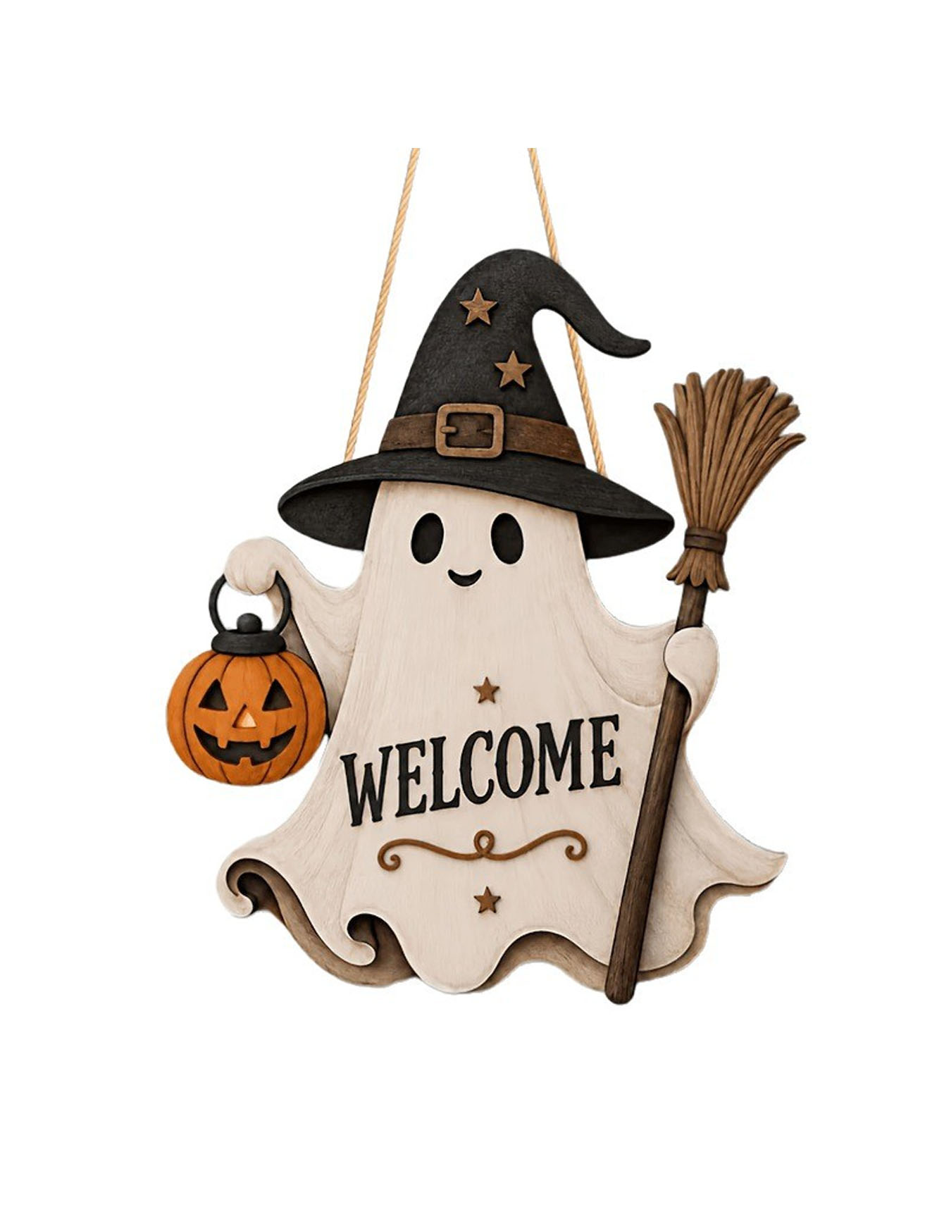 2D flat single-sided ghost doo - Pumpkin Lantern Halloween review and price