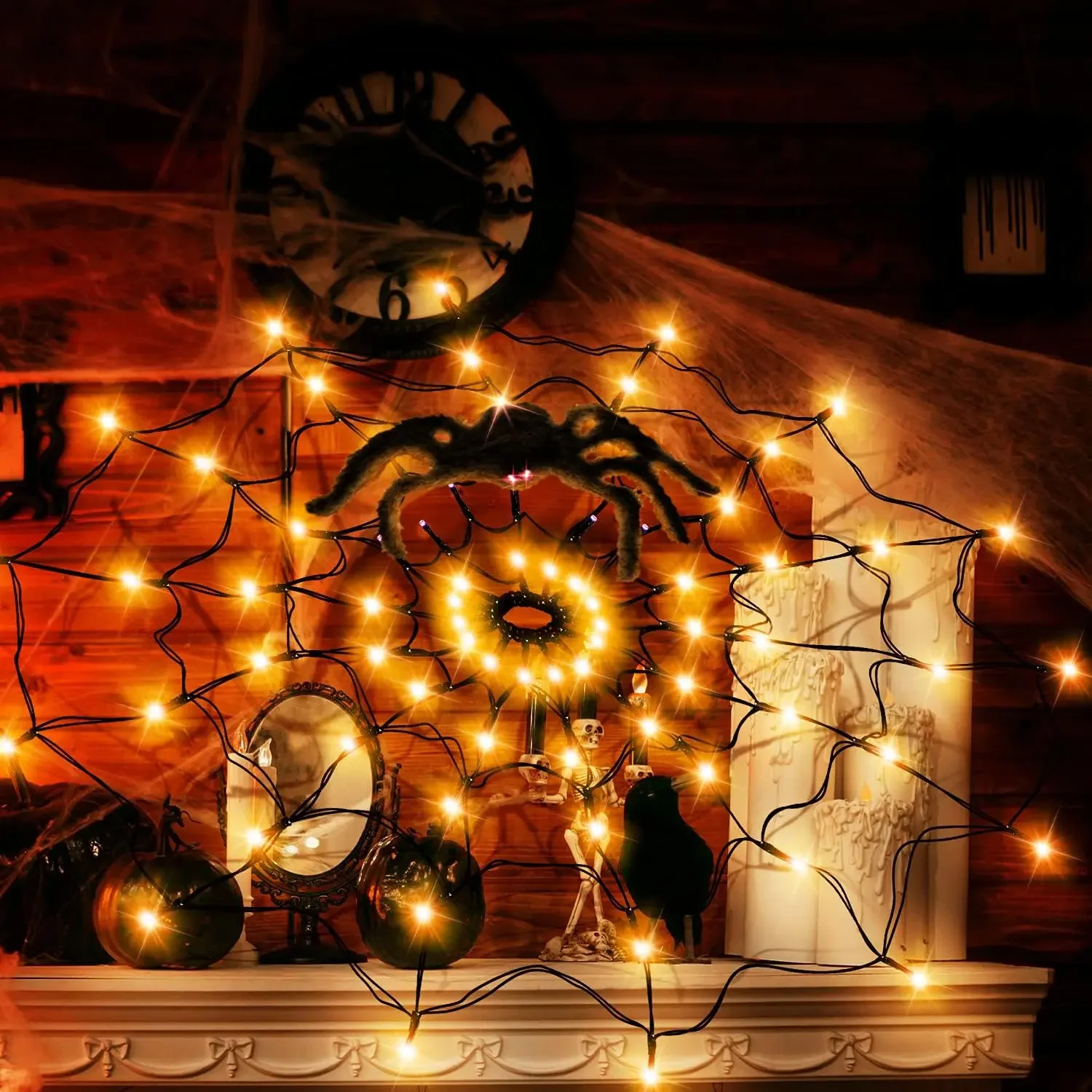 Halloween LED String Light Spi - Spider Web Halloween Decoration review and price