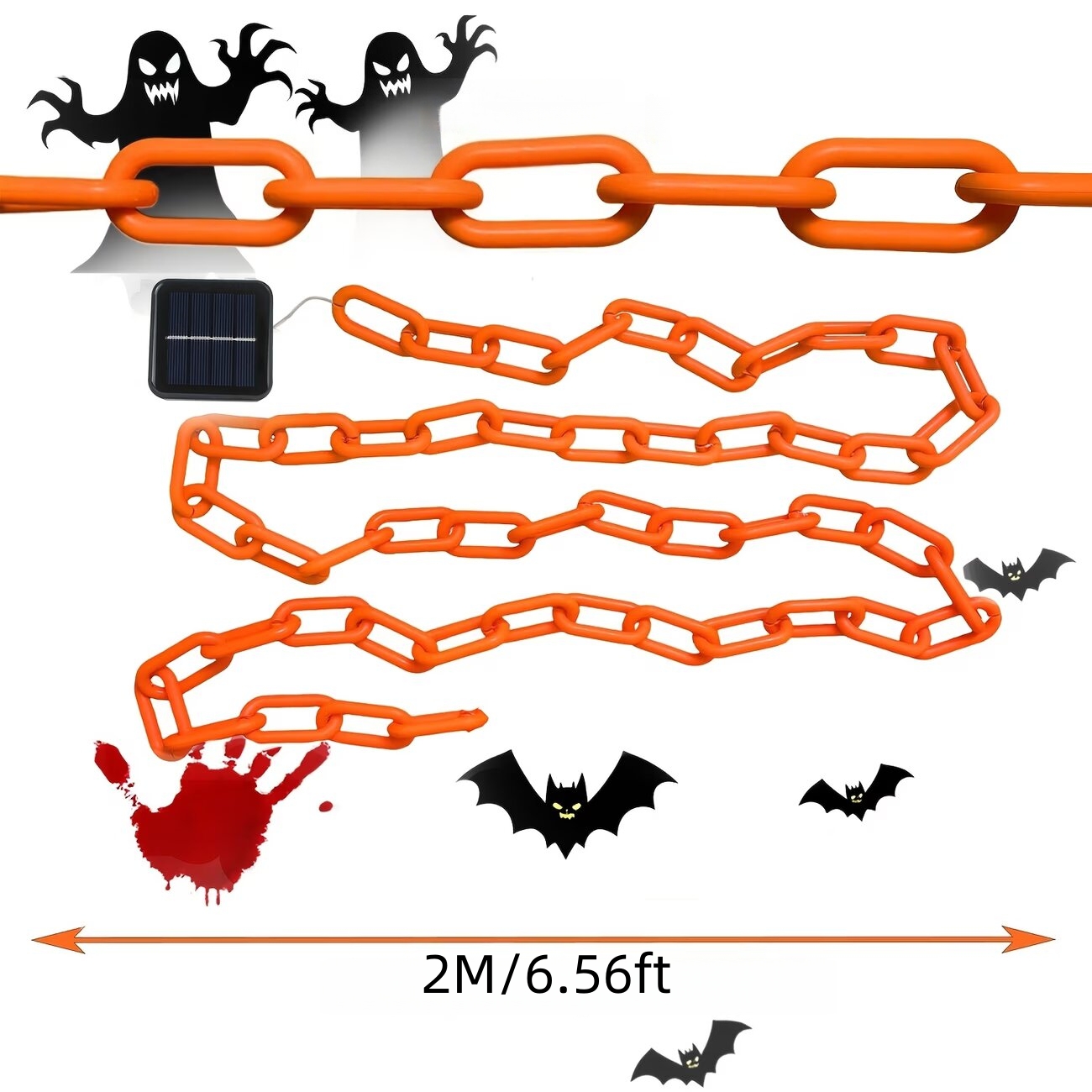78.74in Halloween Outdoor Sola - Halloween Led String Lights Orange review and price