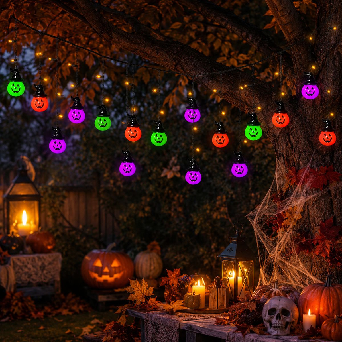 1pc Halloween Horrible 10 Witc - Halloween Led String Lights Orange review and price