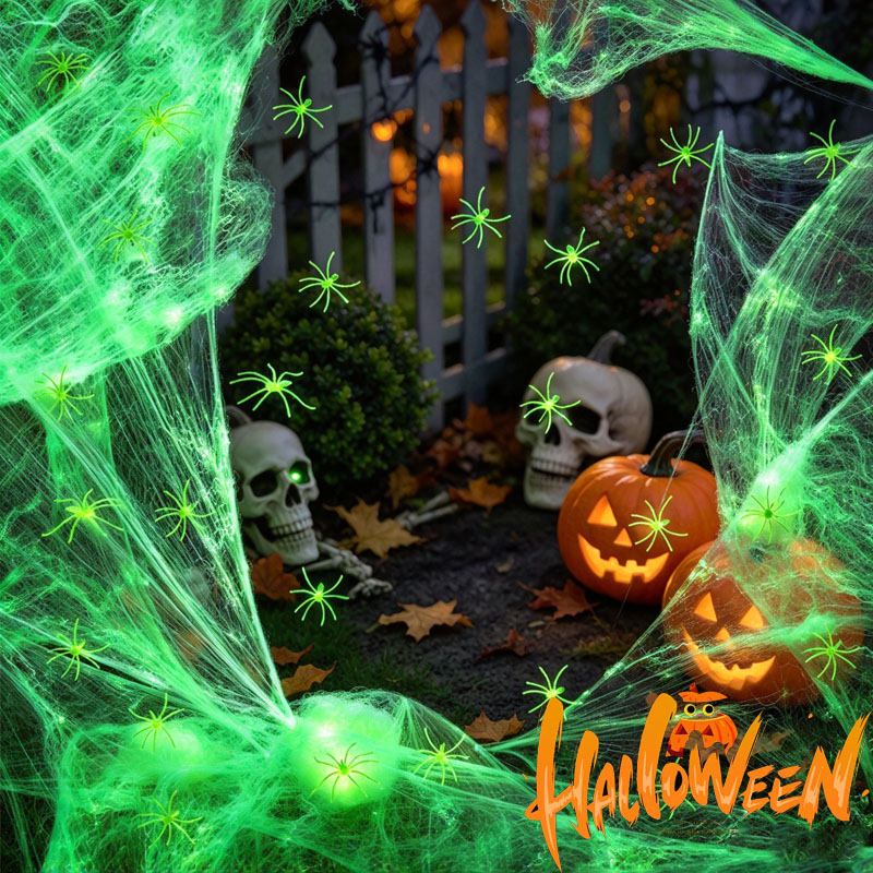 1-5Sets Halloween Glow in The  - Spider Web Halloween Decoration review and price
