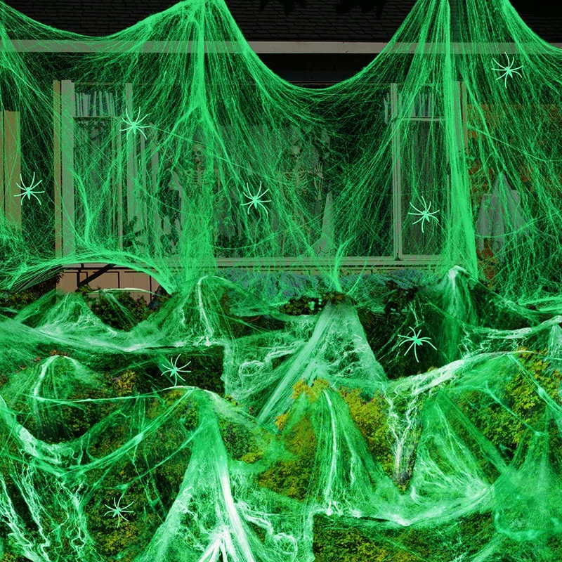 1-5Sets Halloween Glow in The  - Spider Web Halloween Decoration review and price