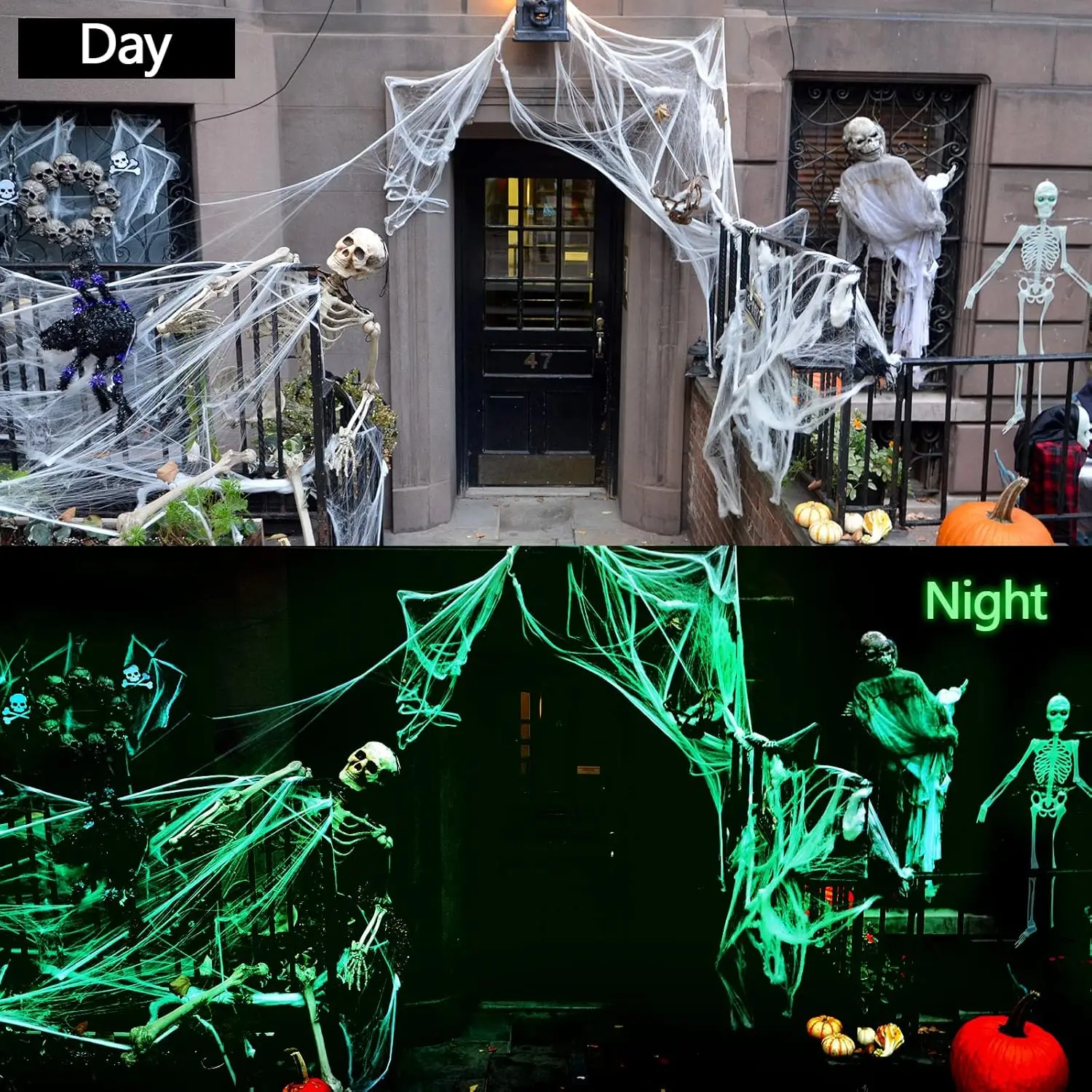 1-5Sets Halloween Glow in The  - Spider Web Halloween Decoration review and price